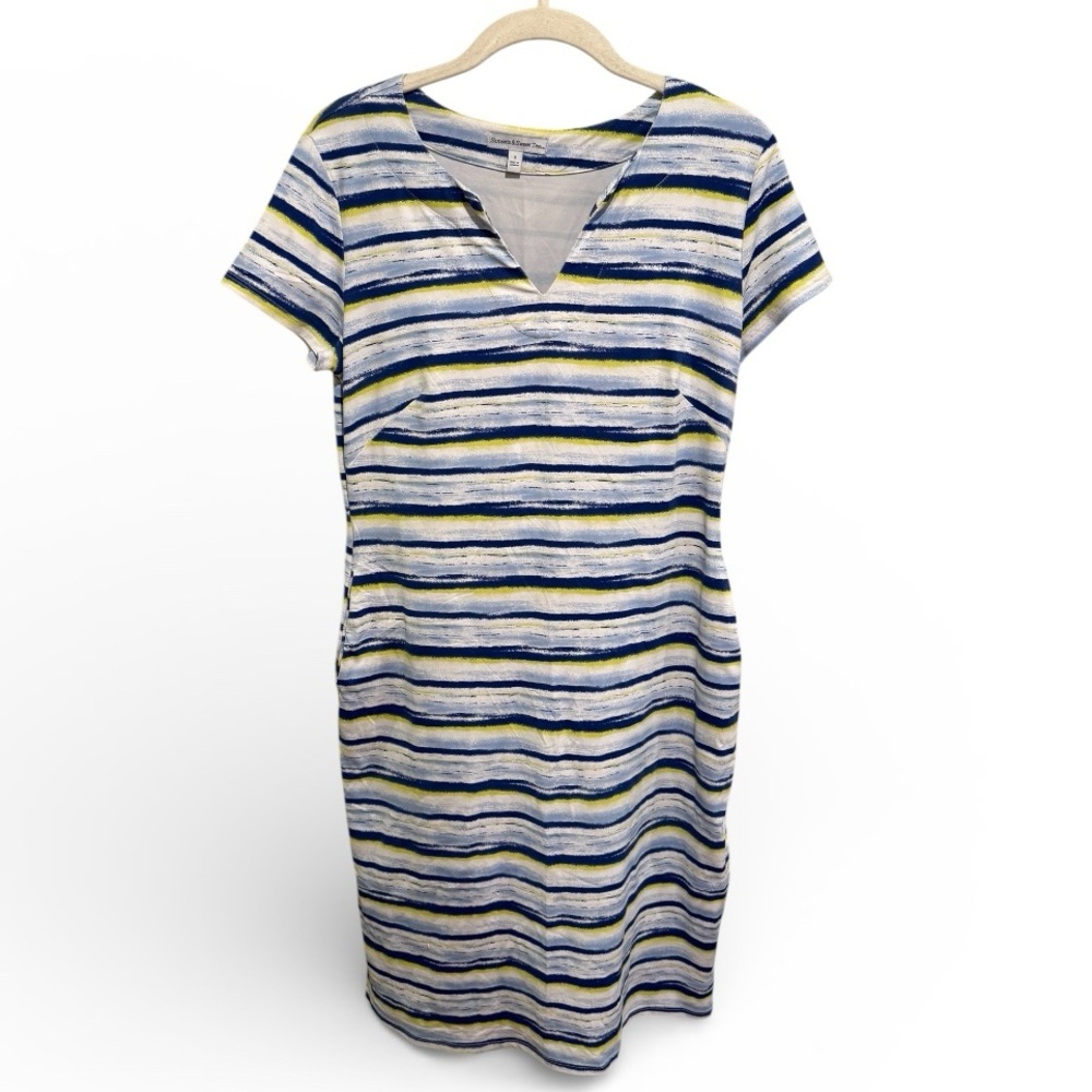 Sunsets & Sweet Tea Performance Striped V-Neck Mini Dress - Perfect for Tennis